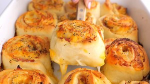  Recipe: https://chefsavvy.com/ham-and-cheese-pinwheels/ Ham and Cheese Pinwheels loaded with sliced ham, swiss cheese and cheddar cheese. All wrapped up in a homemade pizza dough and brushed with a dijon butter sauce! The perfect way to use up that leftover holiday ham! Try this recipe now and follow Chef Savvy for more party food recipes! | Chef Savvy | Facebook