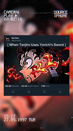 The moment Tanjiro uses Yorichi's sword 🔥💀 #krish