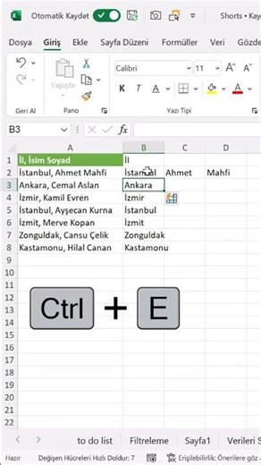 Separating data in Excel with a single click.