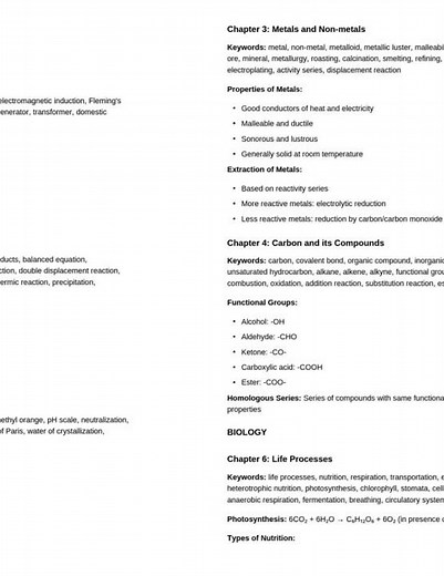 Class 10 Science Important Keywords 2025 | Chapter-Wise Keywords for Board Exam | Quick Revision
