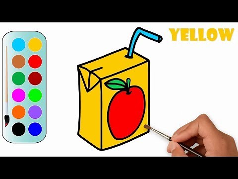 Drawing tutorial for Apple Juice Box | Painting an Apple Juice Box | MHP Learning School