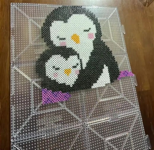 Adorable Penguin Perler Bead Art in a Cup