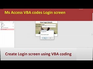 How to create User Login Form using Microsoft Access VBA Codes