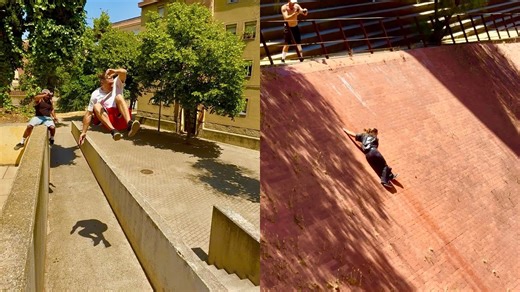 SCARY Parkour, Worlds First & INSANE 25ft Concrete Slide