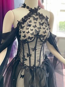 562K views · 8.4K reactions | Draping on a Black Fantasy Gown. I'm not sure which direction I want to take it. I think I like #5 the most with the butterflies 樂 Which version would you go with?  Astrid by Oakvale of Albion | Firefly Path | Facebook