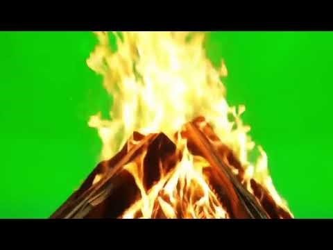 Campfire Green Screen 4K