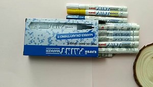 Uni Posca Paint Marker FULL RANGE Bundle Set, Mitsubishi ALL Natural & Gold & Silver Pen Fine Point 24 Color (PC-3M)