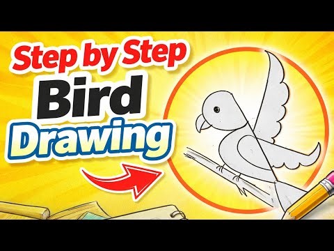 step by step Bird 🕊️drawing | easy drawing with "K" | simple drawing | drawing for kids | kids draw