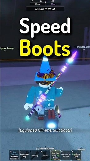 How To Get Secret SPEED BOOTS Glimmerfin in Roblox Fisch Drylands