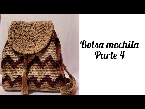 Crochet backpack bag part 4