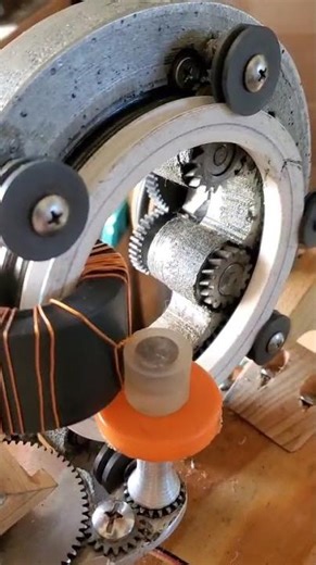 Toroidal Transformer Gear head winding a "Metglass Toroid Core"