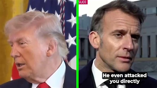 Left: President Trump insults President Macron criticising him for not helping with the illegal attack on IranRight: President Macron says he won't dignify Trump's comments with a response, and that the whole world is suffering because of the US-Israeli illegal attack on IranJournalist, "He even attacked you directly with private allusions about your relationship. What do you say? Do you consider what he said to be an attack on France?"President macron, "Look, I'm not going back. We're talking a