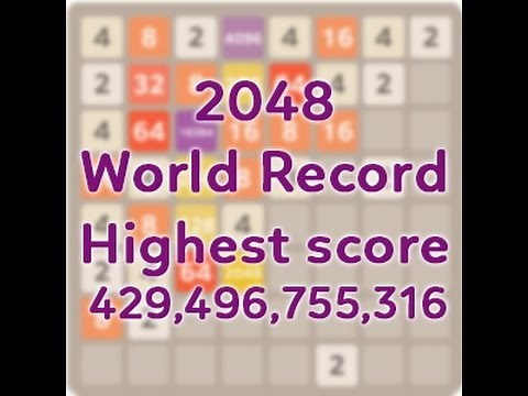 2048 World Record || Highest score - 429,496,755,316 || Max Tile - 1,073,741,824