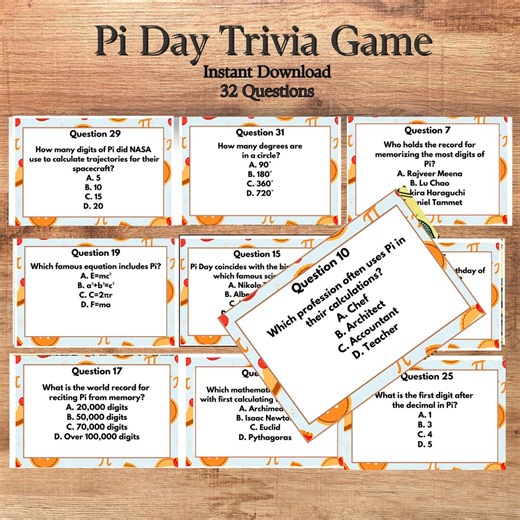 Pi Day Trivia Game, Pi Day 2026, Pi Day Activities for Kids, Pi Day Trivia Questions and Answers, Pi Day Printable Pi Day Activities, Bonus - Etsy