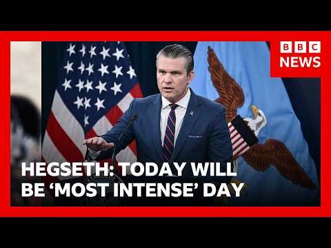 Today will be ‘most intense’ day of US attacks on Iran, says US defence secretary | BBC News