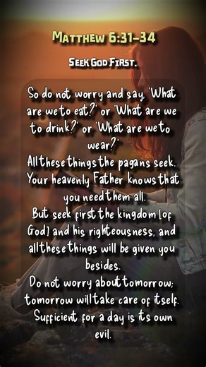 Seek God First Matthew 6:31-34