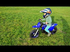 3 year old boy learns to ride a NEW Yamaha PW 50 2022