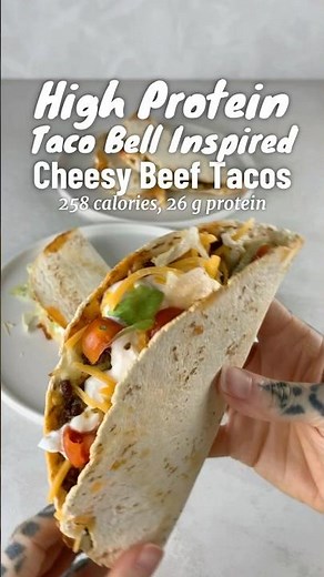 High Protein Taco Bell Cheesy Beef Tacos
