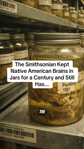 The Smithsonian collected 250 Native American brains between the 1860s-1930s without consent for racist phrenology research. Despite NAGPRA passing in 1989, the brains were moved to Maryland storage in 2010 and remain there, with 23,000 of 30,000 total human remains still unreturned due to legal loopholes. Smithsonian Native American brains NAGPRA violations Phrenology collection Native American repatriation Human remains storage Smithsonian accountability Grave desecration #SmithsonianControver