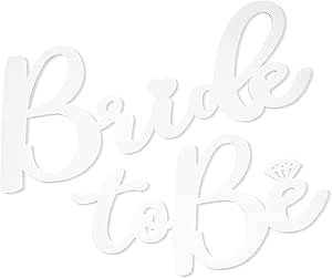 White Bride to Be Sign - Felt Bride to Be Large Letters for Wedding Balloon Arch Background Décor Bachelorette Party Favors Bridal Shower Supplies Wedding Shower Decorations