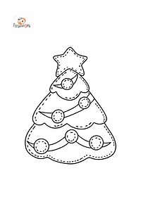 Felt Christmas Tree coloring page ♥ Online, and Print for Free!