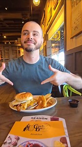 Stacked with hashbrown casserole, bacon, egg, and melty cheese… It’s the kind of bite you think about for days. Come in and conquer it. 🎥: @just8ate | Cracker Barrel Old Country Store