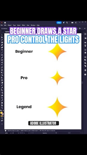 Beginner vs Pro: Star Light Vector in Adobe Illustrator (2025)