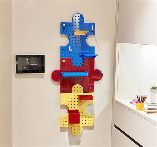 Peg Board, Pegboard Kit, 3 Puzzle Pegboards and Accessories, Plastic Peg Board With Hooks, Wall Organizer, Craft Room - Etsy