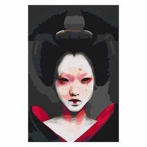 Pictura pe numere Artgeist, Black Geisha, 40 x 60 cm - eMAG.ro