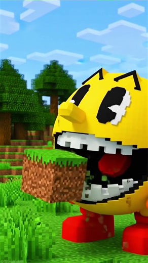 Trending pacman eating Minecraft #DreamScreenAI#minecraft #pacman #pacmangame #viralshort #gaming