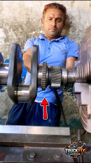 Polishing a Giant Crankshaft ✨ #truck #engine #mechanic #crankshaft #polish #trending #viral #skills