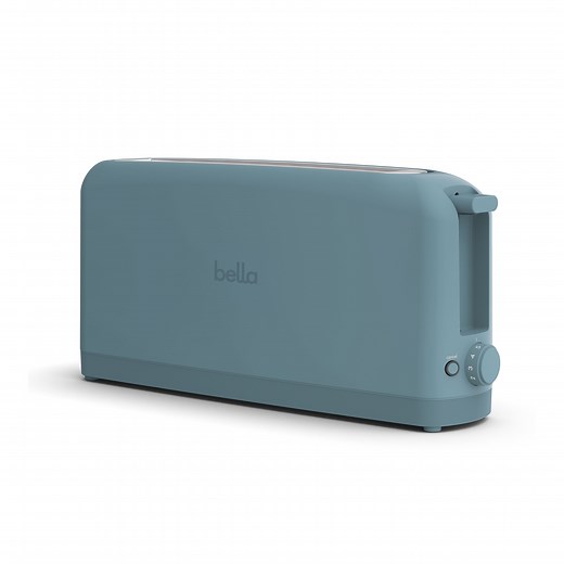 bella 2-Slice Slim Toaster with Extra Long Slot, 6 Setting Shade Control with Reheat & Cancel Buttons, Surf