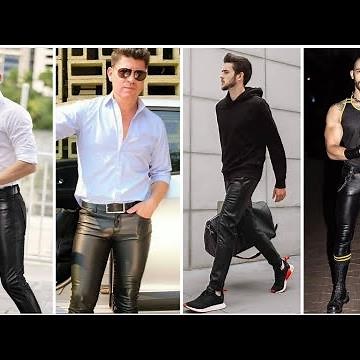 Smooth skinny shiny leather pants and jeans outfits for men & boys#2022