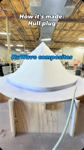 Hull plug nearing completion and mold start #cnc #mold #fiberglass #custom #centerconsole | NuWave Composites