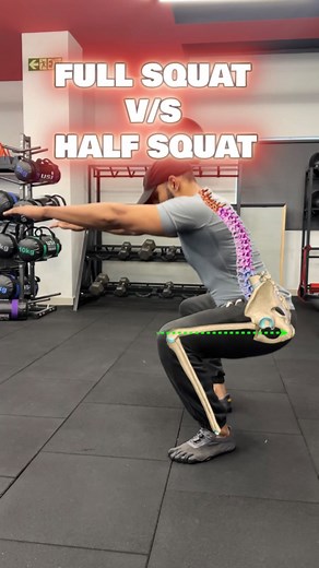 Sukhvinder singh on Instagram: "Half squat Vs Full squat DM @coachedbysukhvinder for Exercise and Nutrition guidance #exercise #squats #reels"