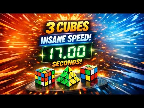 3 Cubes in 17 Seconds! 🤯 Insane Rubik’s Cube Speed Solve