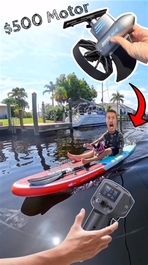 New $500 motor for kayaks and paddleboards has REMOTE STEERING! ***useDISCOUNTcode*** What do you think? It has multiple battery options. Runtime up to 8hrs depending on battery selected. @my_dog_nami had fun on it. #Kayak #KayakFishing #FishingKayak #Fishing #Boats #Boat #InflatableBoat #HobieKayak #MotorizedKayak #fishingdaily #adventure | Kayak DIY