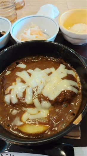 岡山さんすて、さち福や CAFÉさんのカレーハーバーグ膳 #ハンバーグ #ハンバーグ師匠 #ハンバーグ定食