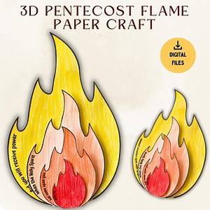 3D Pentecost Flame Craft| Sunday School Activity for Kids| Instant Download| Holy Spirit| Coloring Paper Craft| Day of Pentecost| Gospel - Etsy
