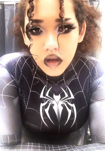 🕸️Got Bit By A Spider ~🕸️ #gothgirl #altmakeup #gothmakeup #afrogoth #pocgoth #alternative #alternativegirl #piercings #cosplay #spiderwomancosplay #cosplayer #cosplaygirl