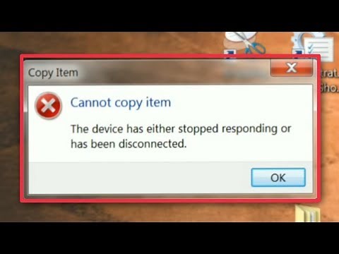 Pc Problem | Fix This Device has Either Stopped Responding or Disconnected | Cannot Copy Items
