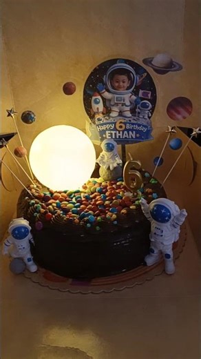 Space Theme Chocolate Cake #cake #chocolate #space