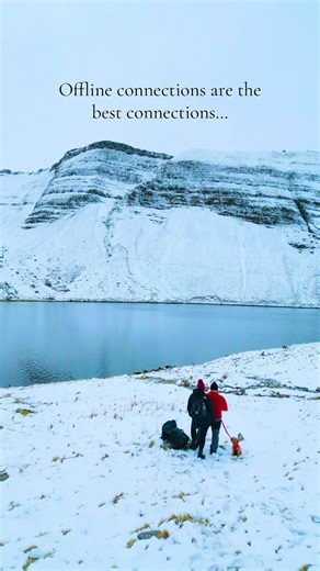 Offline connections > online connections … she says whilst scrolling TikTok 🤦‍♀️😅 #snow #mountains #lake #outdoors #hike