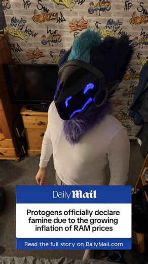 Please save a protogen today. Any old RAM pc parts, anything. We’re starving 🥺 #furry #fursuit #protogen #protogenfursuit #furrymeme