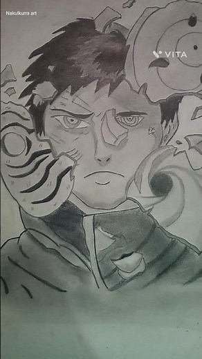 "Obito's Iconic Mask Sketch | Naruto Shippuden Drawing Tutorial" 😊How to draw Obito 🤔 #sketch #obito