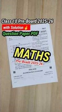 😱CLASS 10 Pre-Board "MATHS" Question paper 2025-26🔥|| Pre-Board Class 10 Question Bank PDF 2025-26