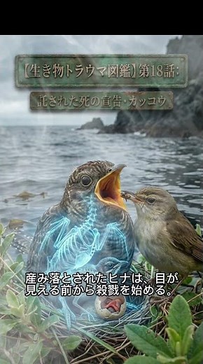 閲覧注意】春の歌声は「殺しの合図」。美しき鳥の冷酷な托卵。#カッコウ #托卵 #生き物トラウマ図鑑 #雑学 #閲覧注意 #鳥