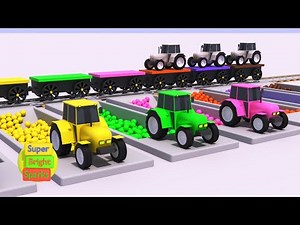 Learn colors with tractors and toy train