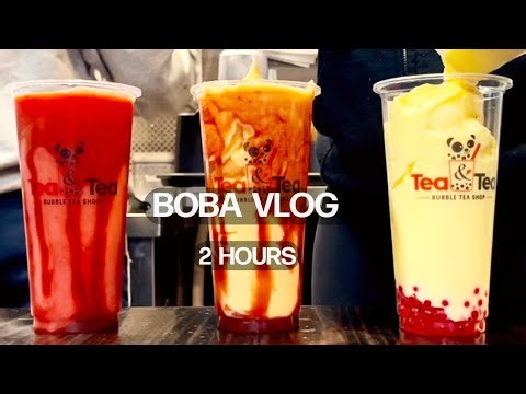 2-Hour Bubble Tea Drink-Making Compilation at a Boba Shop | Boba Café Vlog | ASMR #boba #bubbletea