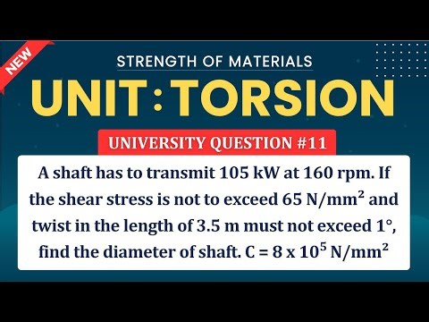 TORSION IN STRENGTH OF MATERIALS SOLVED PROBLEM 11 ‪@TIKLESACADEMY‬